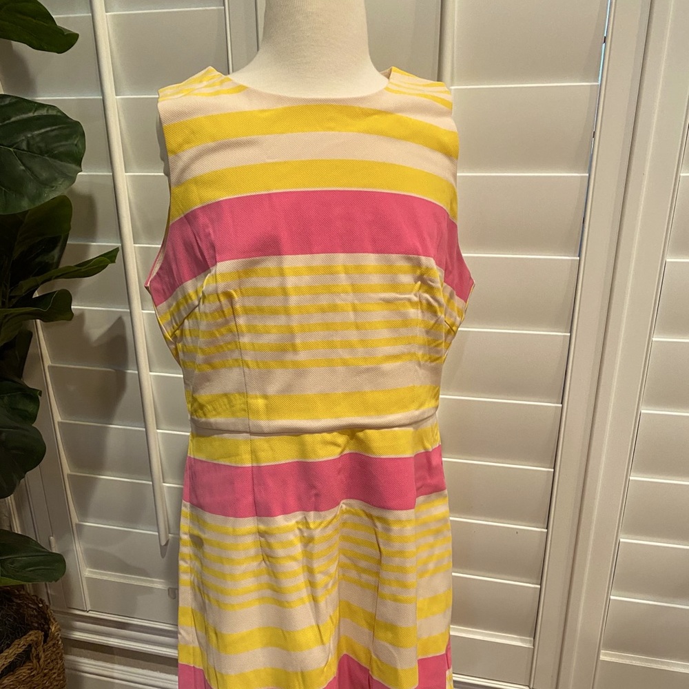 Pink/Yellow horizontal strip Dress